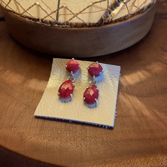 YS Gems Jewelry Ys Gems Corundum Ruby Sterling Silver Earrings